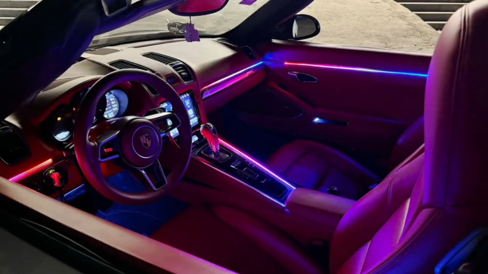 For Porsche 718 2016-2023 64 Color Symphony Car Interior Ambient Lighting Trim Decoration Accessories