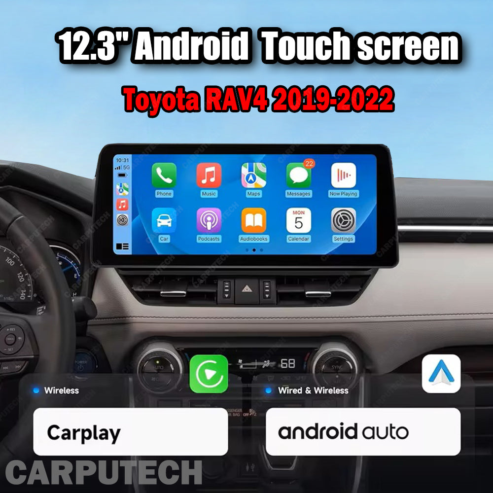 12.3'' For Toyota RAV4 2019-2022 Android Screen Infotainment Navigation System Car Multimedia Touch Screen Head Unit Car Radio GPS
