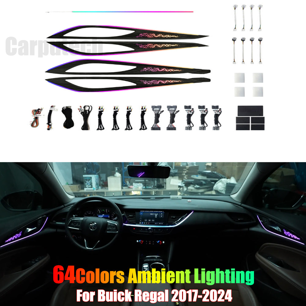 For Buick Regal 2017-2024 Symphony Car Interior Ambient Lighting 64 Color Trim Decoration Accessories