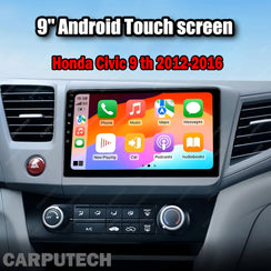 For Honda Civic 9 th 2012-2016 Infotainment Navigation System Car Multimedia Touch Screen Head Unit Android14 Car Radio GPS