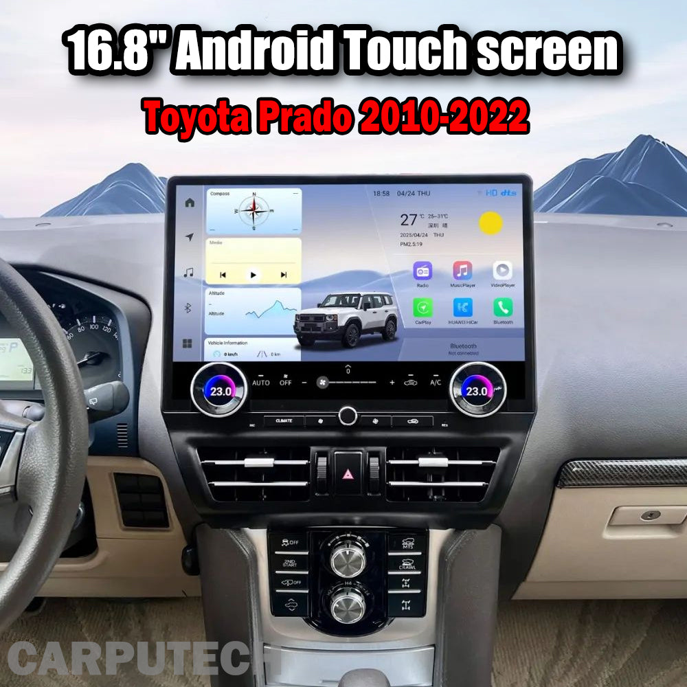 16.8inch Touch Screen For Toyota Prado 2010-2022 Android 13 Car Radio Multimedia Player Navigation