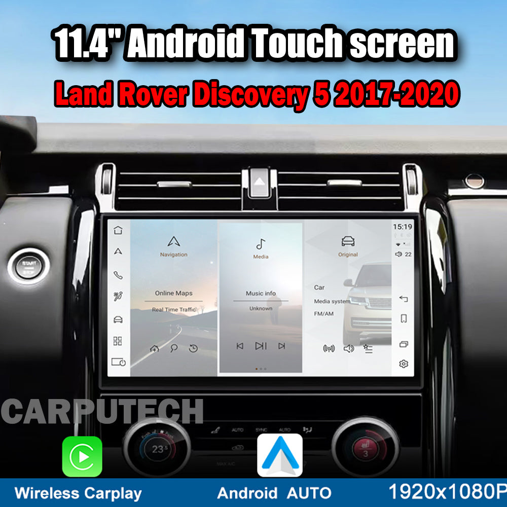 11.4'' For Land Rover Discovery 5 2017-2020 Android Screen  Infotainment Navigation System Car Multimedia Touch Screen Head Unit Car Radio Curved High-Definition Screen