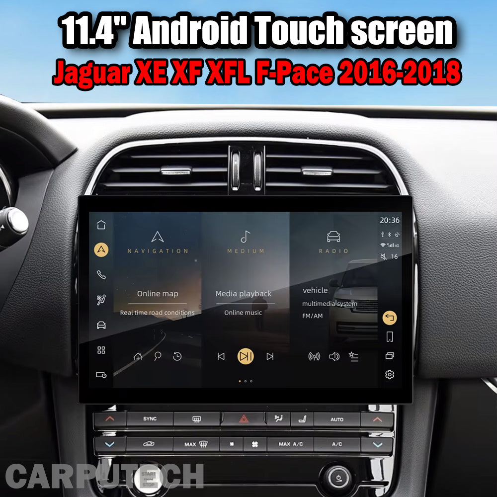 11.4'' For Jaguar F-PACE XE XEL XF XFL 2016-2018 Android Screen  Infotainment Navigation System Car Multimedia Touch Screen Head Unit Car Radio Curved High-Definition Screen