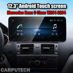 For Mercedes Benz C Class W204 S204 2011-2014 | Wireless CarPlay & Android Auto | 12.3 Inch Touch Screen