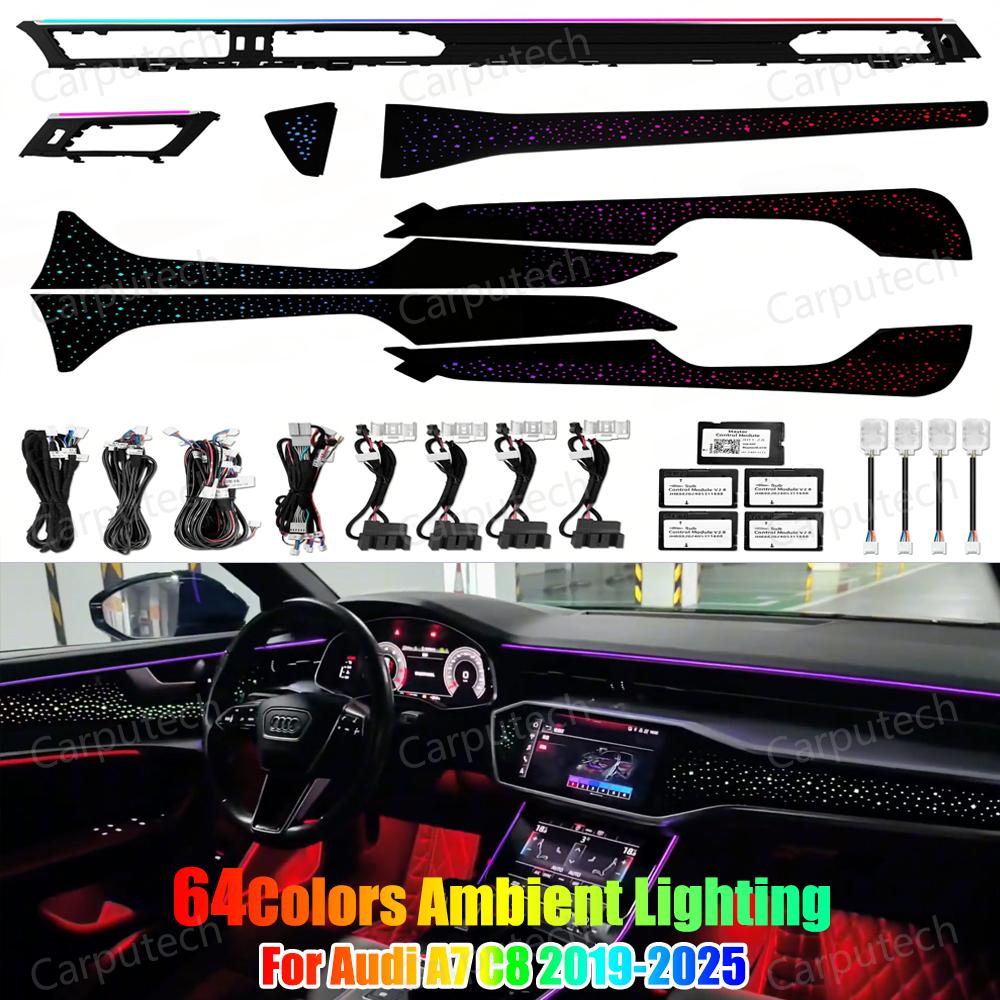 Upgrade Symphony LED Car Interior Ambient Lighting for Audi A7 C8 2019-2025 Decoration Accessories