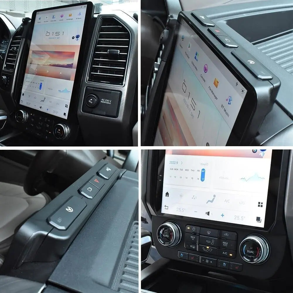 For Ford F350 2017-2022 Car Radio Stereo Carplay Upgrade Tesla Style Screen 14.4" Qualcomm Android Auto GPS Navigation Multimedia Player Carputech