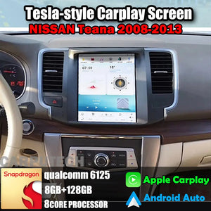 10.4" For NISSAN Teana 2008-2013 Car Radio Headunit Stereo Carplay Upgrade Tesla Style Screen Android Auto GPS Navigation Multimedia Player Carputech