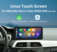 For Mercedes-Benz C Class W204 S204 2007-2015 12.3inch 1920*720 Linux Wireless Apple CarPlay Android Auto Multimedia Display Touch Screen