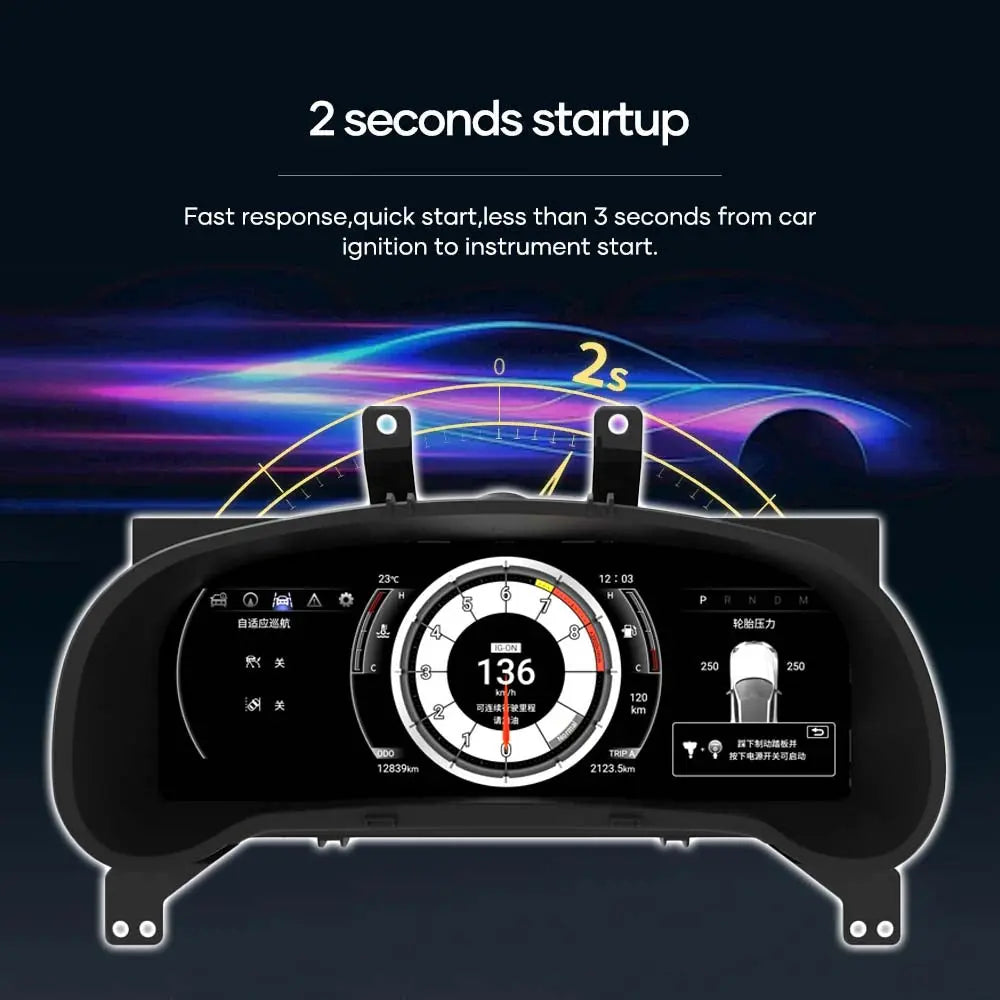 12.3" LCD Digital Dashboard Cluster For Lexus RX 2016-2021 Car Panel Speedometer Virtual Cockpit Carputech
