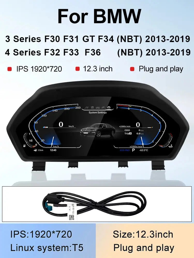 2024 New Lcd Digital Dashboard Cluster Digital Speedometer For BMW 1/2/3/4/5/6/7 Seires X1/X2/X3/X4/X5/X6 Series Carputech