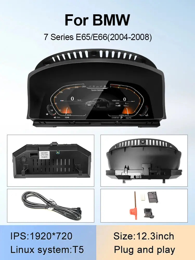 2024 New Lcd Digital Dashboard Cluster Digital Speedometer For BMW 1/2/3/4/5/6/7 Seires X1/X2/X3/X4/X5/X6 Series Carputech