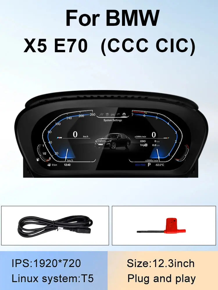 2024 New Lcd Digital Dashboard Cluster Digital Speedometer For BMW 1/2/3/4/5/6/7 Seires X1/X2/X3/X4/X5/X6 Series Carputech