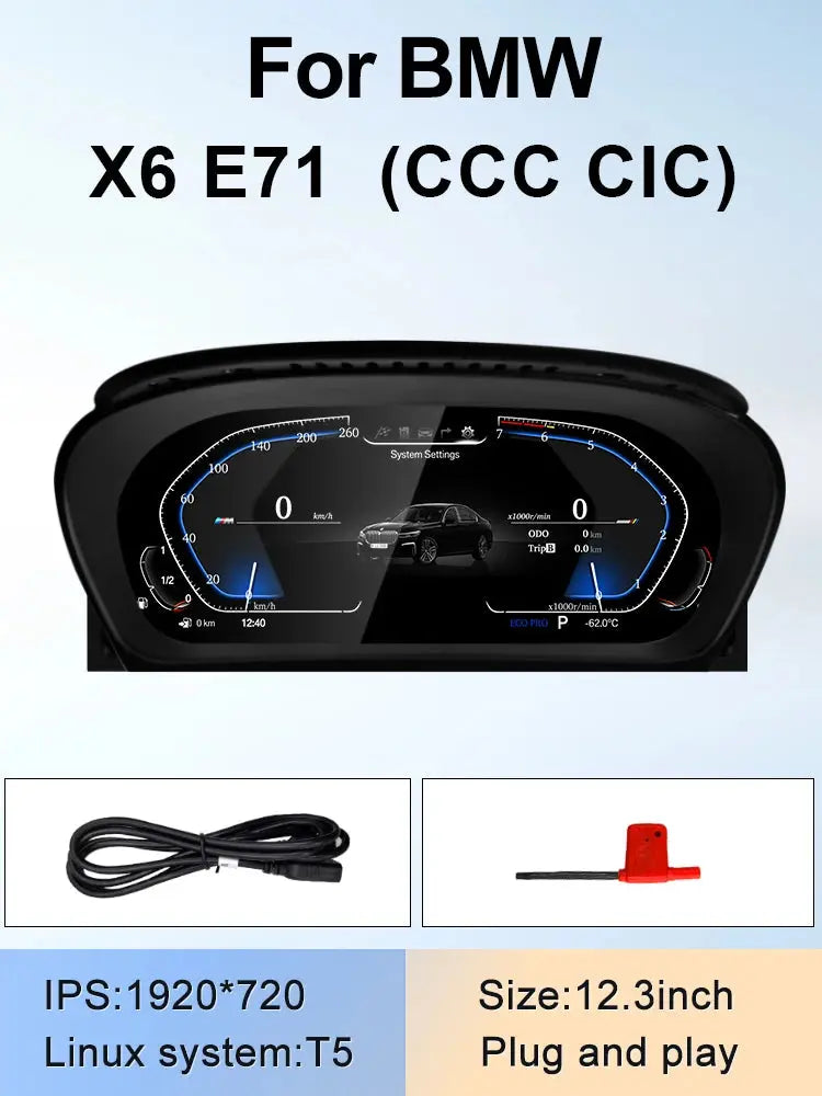 2024 New Lcd Digital Dashboard Cluster Digital Speedometer For BMW 1/2/3/4/5/6/7 Seires X1/X2/X3/X4/X5/X6 Series Carputech