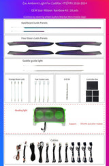 For Cadillac XT5 XT6 2016-2024 Symphony Car Interior Ambient Lighting 64 Color Trim Decoration Accessories