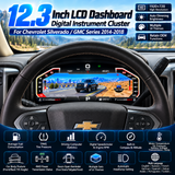 NEW Upgrade Chevrolet Silverado / GMC Series 2014 - 2018 12.3" LCD Digital Instrument Cluster Car Panel Speedometer Virtual Cockpit