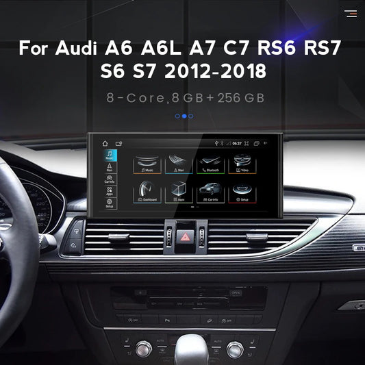 For Audi A6 A6L A7 C7 RS6 RS7 S6 S7 2012-2018 12.3inch Touch Screen Android 13 Car Multimedia Stereo HD 1920*720 BT Carplay GPS Navi Radio Player with Carplay Android Auto