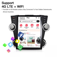 Autoradio 12,1" Qualcomm pour Toyota Highlander 2008-2014, stéréo, Carplay, mise à niveau, écran de style Tesla, Android Auto, navigation GPS, lecteur multimédia