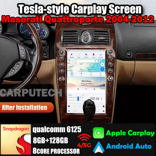 Autoradio 13,9" Qualcomm pour Maserati Quattroporte 2004-2012, mise à niveau Carplay, écran de style Tesla, Android Auto, navigation GPS, lecteur multimédia