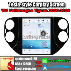 Autoradio 10,4" pour VW Volkswagen Tiguan 2010-2016, stéréo, Carplay, mise à niveau, écran de style Tesla, Android Auto, navigation GPS, lecteur multimédia