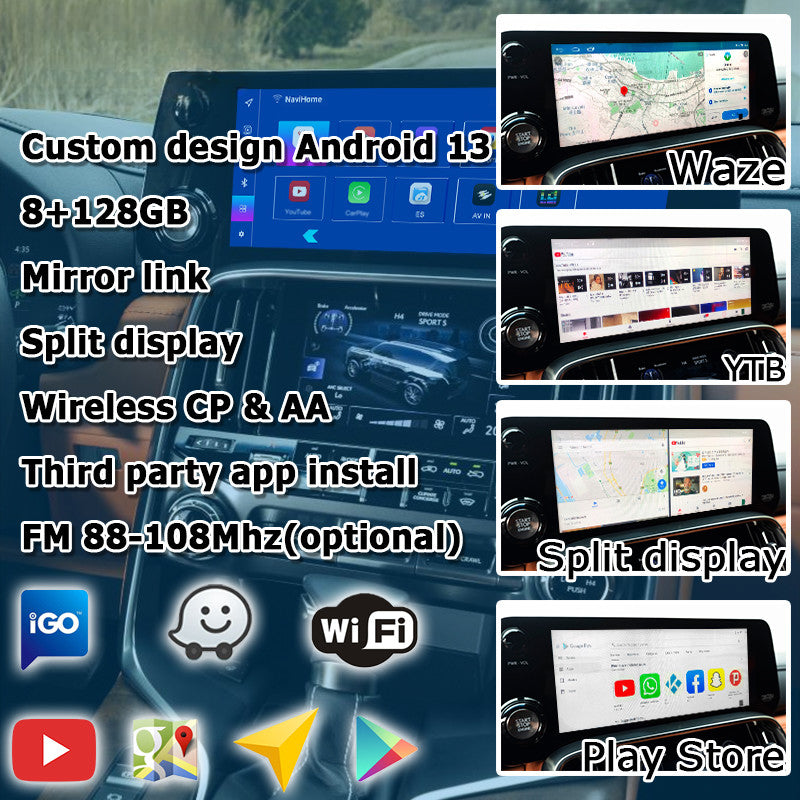 Lexus LX Android13 base Navigation Video Interface box Apple CarPlay & Android Auto Upgrade Module