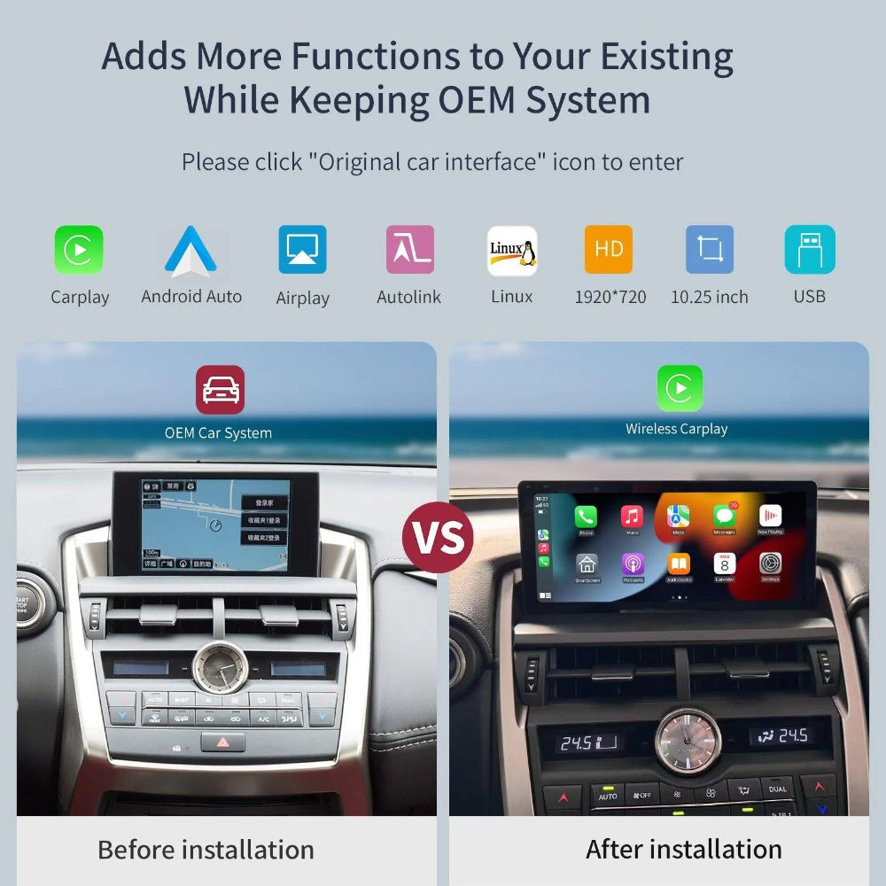 10.25 inch For Lexus NX 2014-2021 Linux Infotainment Navigation