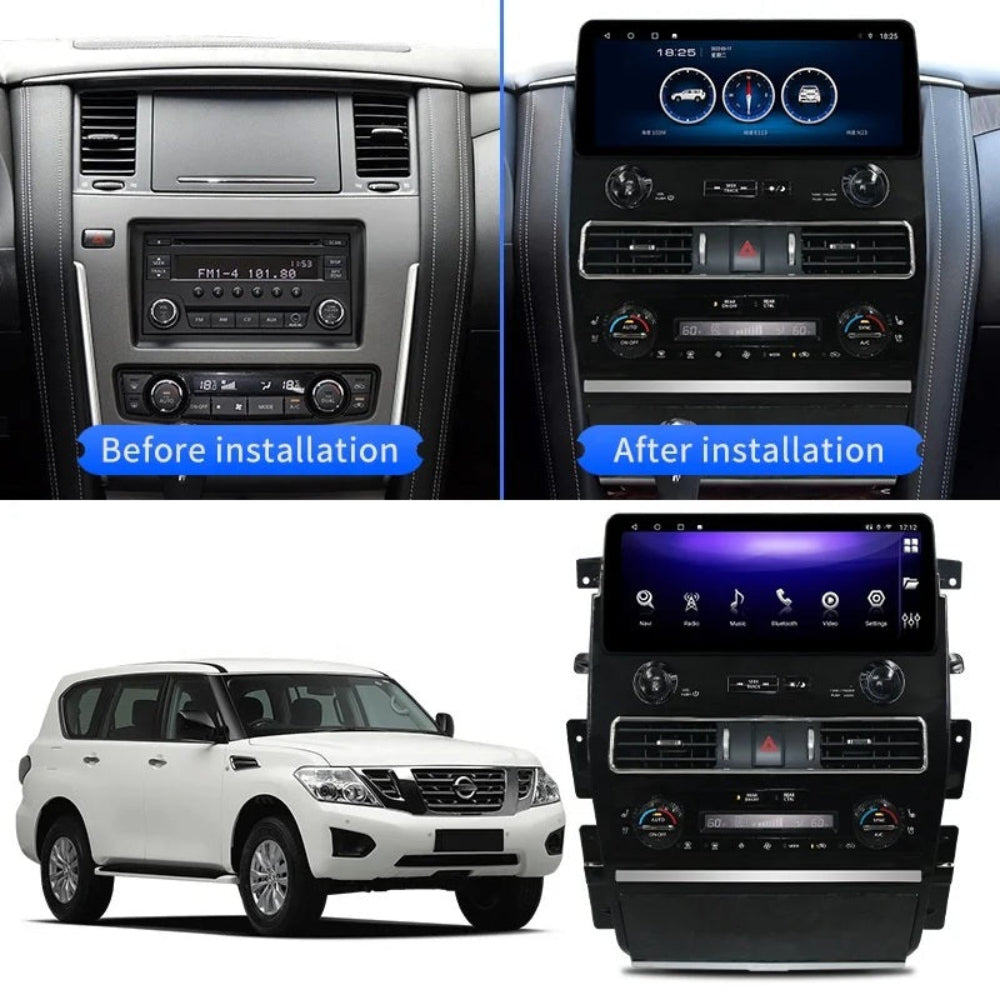 12.3 "Android 14 Nissan Amanda Patrol Y62 Infiniti QX56 QX80 2010-2023 Navigation Screen Car Radio Multimedia Player
