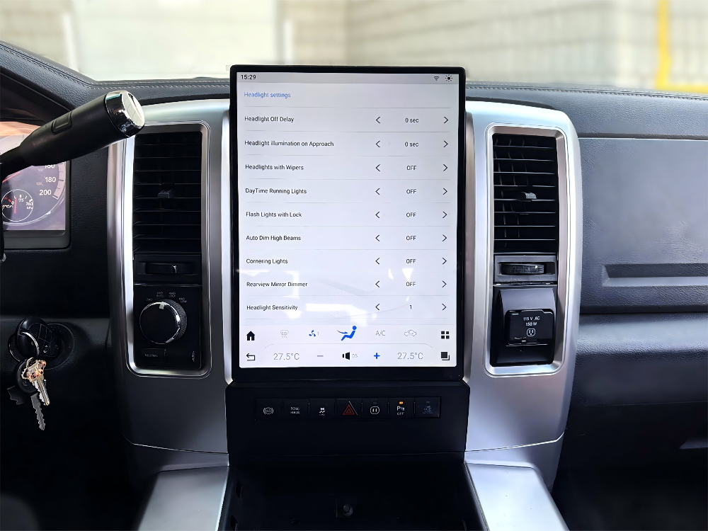 13.8" Qualcomm For Dodge RAM 1500 2500 3500 2009-2012 Car Radio Infotainment Navigation System Tesla Style Screen Head Unit GPS Multimedia Player