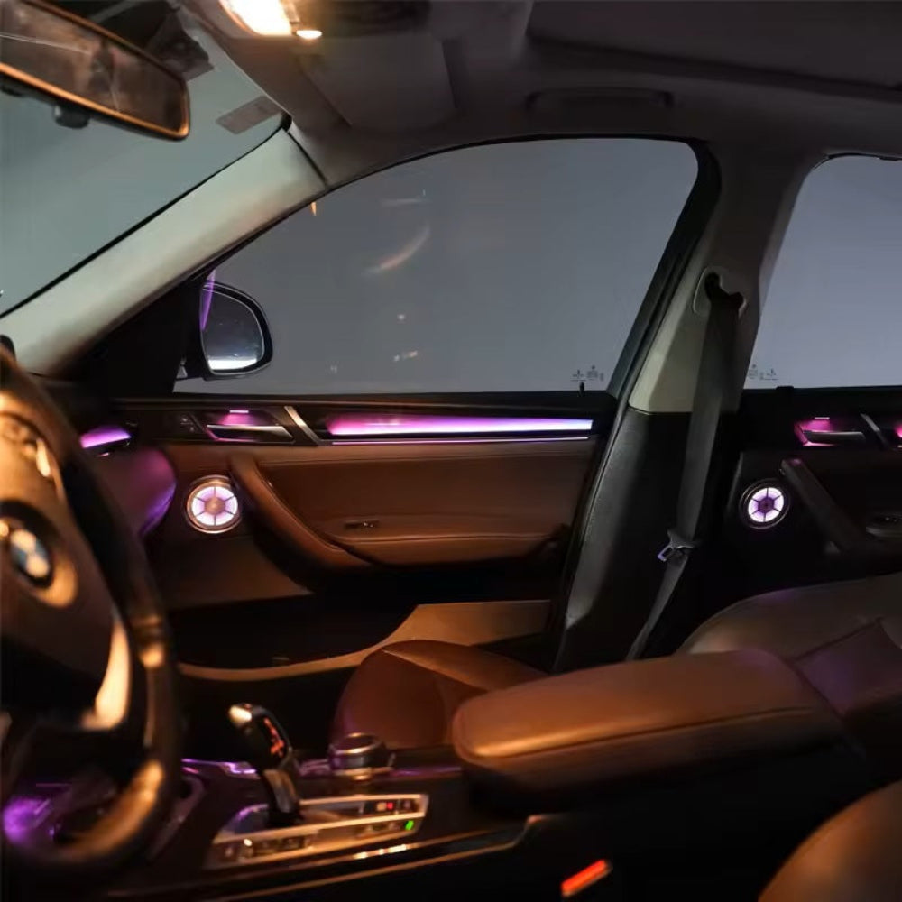 For BMW X3 X4 F25 F26 2012-2017 Upgrade 256 Colors Symphony Car Interior Ambient Lighting Air Vent Strip Accessories Carputech