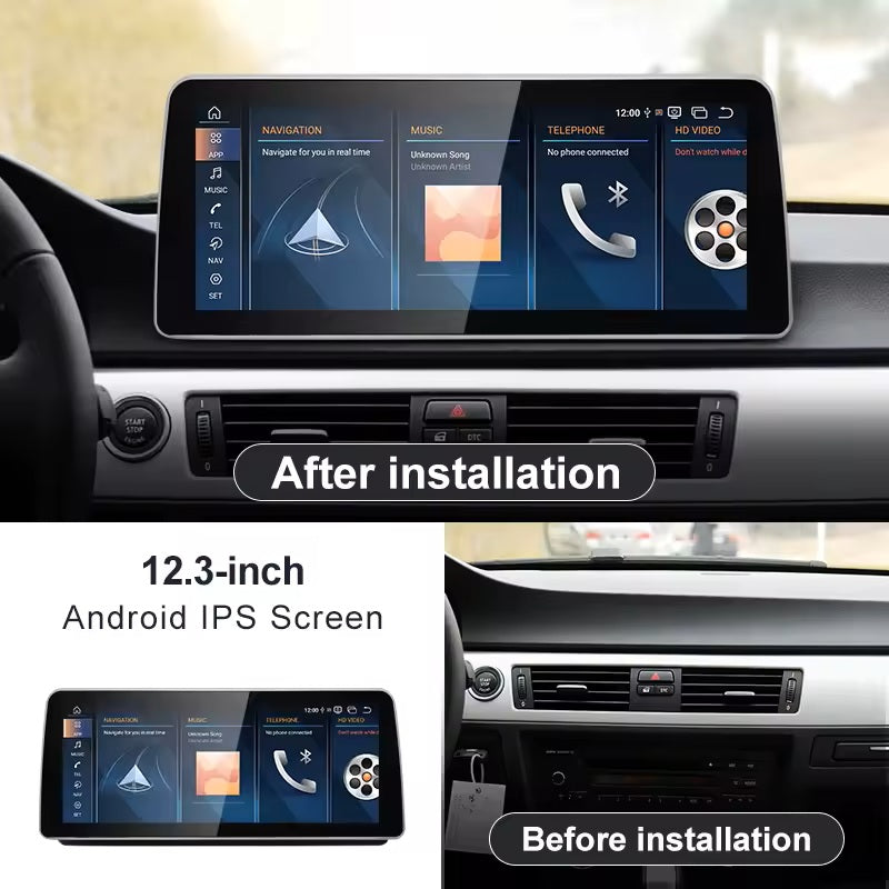 12.3 inch For BMW 3 series E90 E91 E92 E93 Infotainment Navigation System Car Multimedia Touch Screen Head Unit Android Car Radio GPS