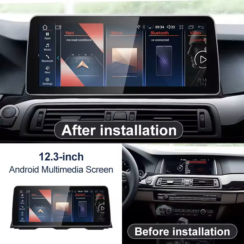 12.3 inch For BMW 5 Series F10 F11 Infotainment Navigation System Car Multimedia Touch Screen Head Unit Android Car Radio GPS