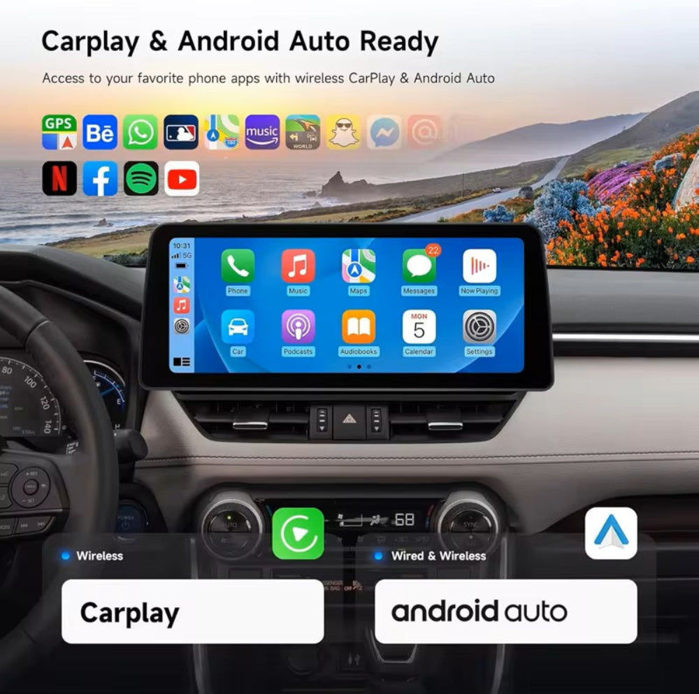 12.3'' For Toyota RAV4 2019-2022 Android Screen Infotainment Navigation System Car Multimedia Touch Screen Head Unit Car Radio GPS