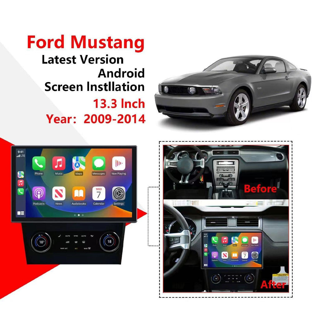 13.3'' For Ford Mustang 2009-2014 Android Screen Infotainment Navigation System Car Multimedia Touch Screen Head Unit Car Radio GPS