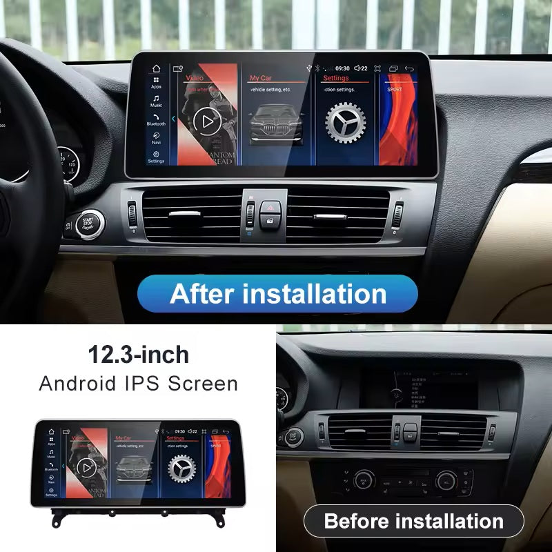12.3 inch For BMW X3 F25 X4 F26 Infotainment Navigation System Car Multimedia Touch Screen Head Unit Android14 Car Radio GPS