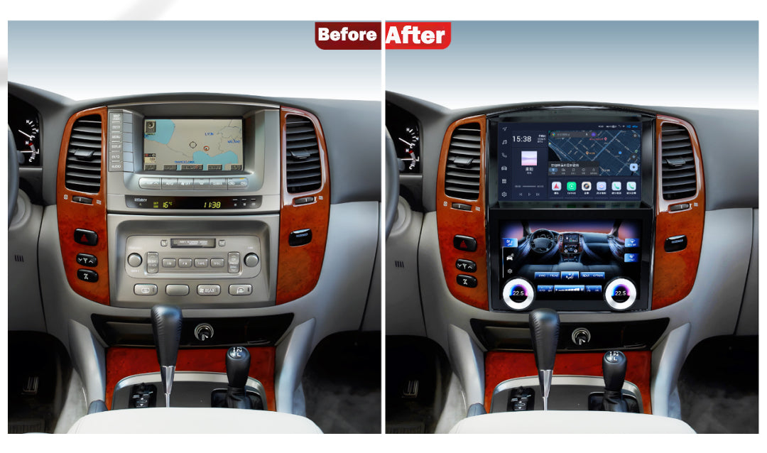 20" For Toyota Land Cruiser 2003-2007 Car Radio Headunit Stereo Wireless CarPlay Android Auto Upgrade Android Touch Screen