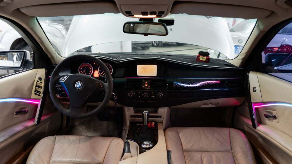 For BMW 5 Series E60 2004-2006 Dynamic Symphony Car Interior Ambient Lighting 64 Color Trim Decoration Accessories