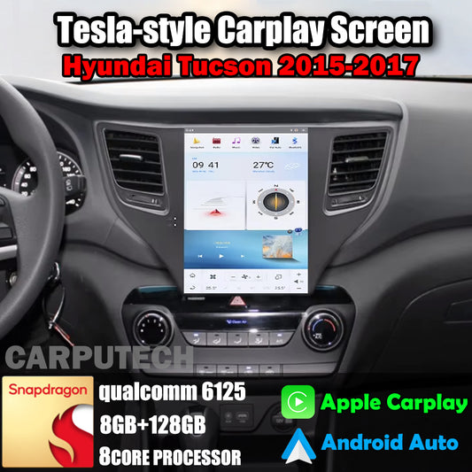 10.4" For Hyundai Tucson 2015-2017 Car Radio Headunit Stereo Carplay Upgrade Tesla Style Screen Android Auto GPS Navigation Multimedia Player