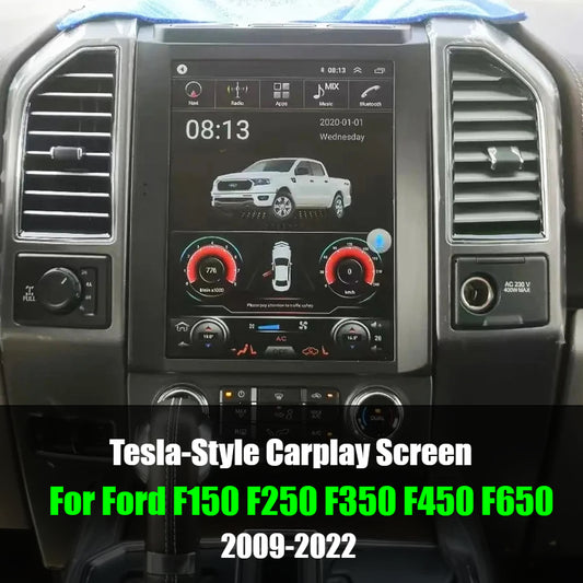 12.1“ Tesla Screen Car Radio For Ford Raptor F150 F250 F350 F450 F650 2015 - 2020 Android GPS Autoradio Multimedia Video Player