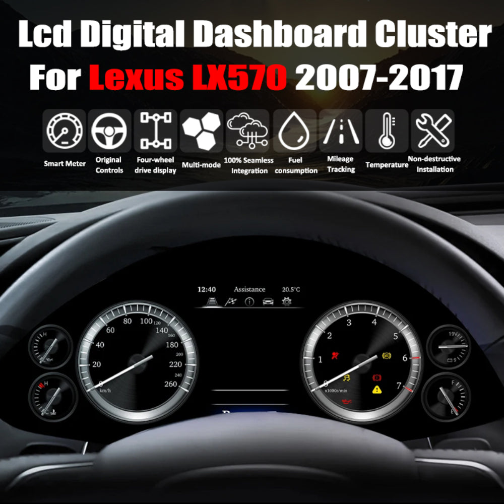 Für Lexus LX570 2007-2017 12.3 "LCD Digital Dashboard Cluster Auto Panel Tacho Virtuelle Cockpit 