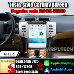 Autoradio 12,1" pour Toyota Reiz 2005-2009, unité centrale stéréo Carplay, mise à niveau, écran de style Tesla, Android Auto, navigation GPS, lecteur multimédia