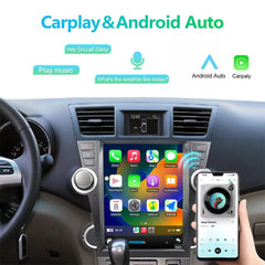 Autoradio 12,1" Qualcomm pour Toyota Highlander 2008-2014, stéréo, Carplay, mise à niveau, écran de style Tesla, Android Auto, navigation GPS, lecteur multimédia