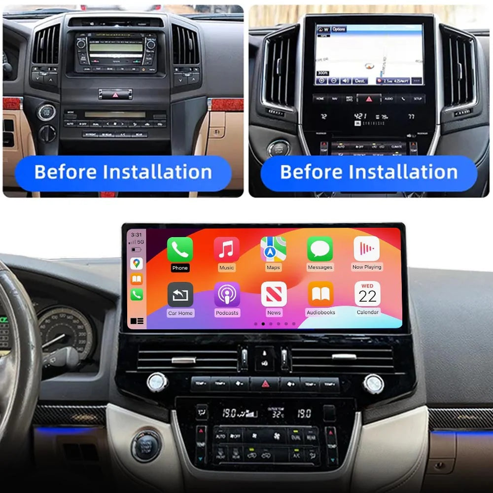 16.2inch Touch Screen For Toyota Land Cruiser LC200 LC300 2007-2021 Android 14 Car Radio Multimedia Player Navigation Carputech