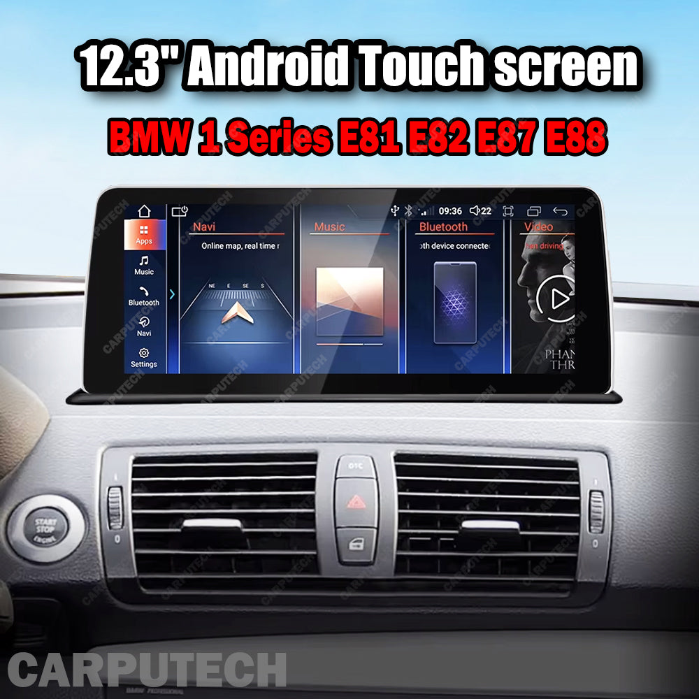 For BMW 1 Series E81 E82 E87 E88 Snapdragon 12.3 inch Carplay AUTO Android 14 Car GPS Stereo Multimedia Head Unit Radio Bluetooth