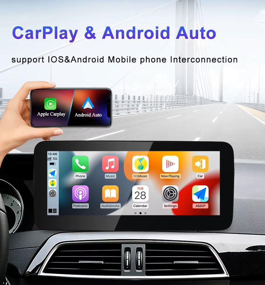 For Mercedes Benz C Class W204 S204 2011-2014 | Wireless CarPlay & Android Auto | 12.3 Inch Touch Screen