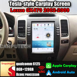 10.4" Qualcomm For Lexus GX470 2002-2009 Car Radio Stereo Carplay Upgrade Tesla Style Screen Android Auto GPS Navigation Multimedia Player Carputech