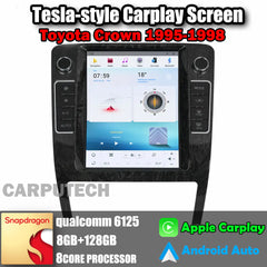 Autoradio 10,4" pour Toyota Crown 1995-1998, stéréo, Carplay, mise à niveau, écran de style Tesla, Android Auto, navigation GPS, lecteur multimédia
