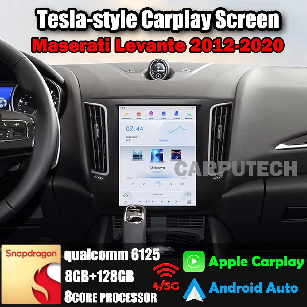 Autoradio 12,1" Qualcomm pour Maserati Levante 2012-2020, stéréo, Carplay, mise à niveau, écran de style Tesla, Android Auto, navigation GPS, lecteur multimédia