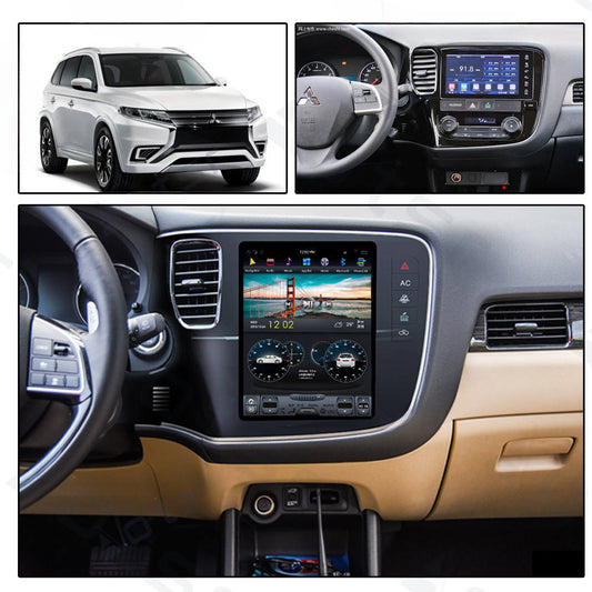 10.4" For MITSUBISHI Outlander 2013-2019 Car Radio Headunit Stereo Carplay Upgrade Tesla Style Screen Android Auto GPS Navigation Multimedia Player