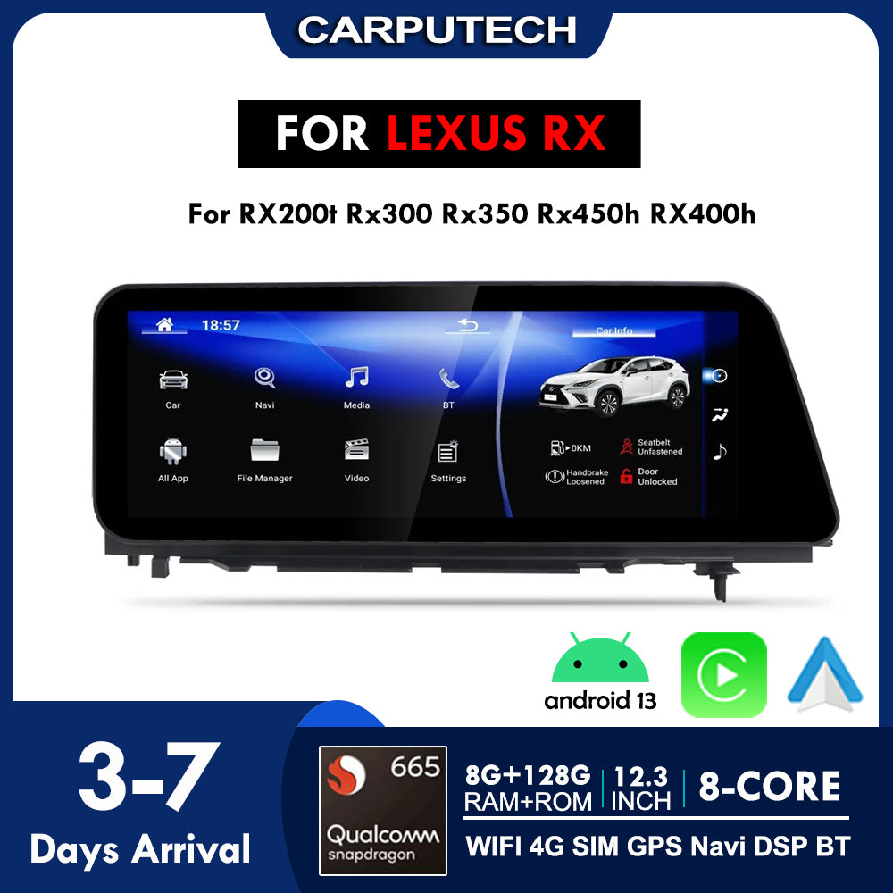 Carputech Car Radio Android Auto CarPlay Multimedia Player For Lexus RX RX200t Rx300 Rx350 Rx450h RX400h Navigation GPS DSP Stereo