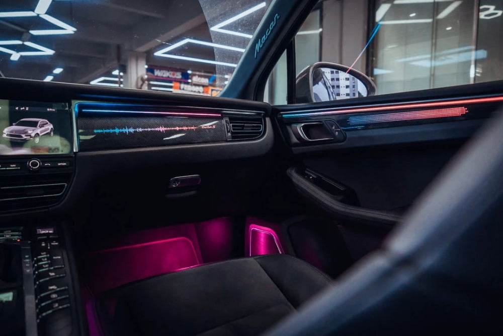 Dynamic Symphony Ambient Lighting Kit For 2014-2023 Porsche Macan Car Interior Light Atmosphere Lamp LED Speaker Cover Carputech