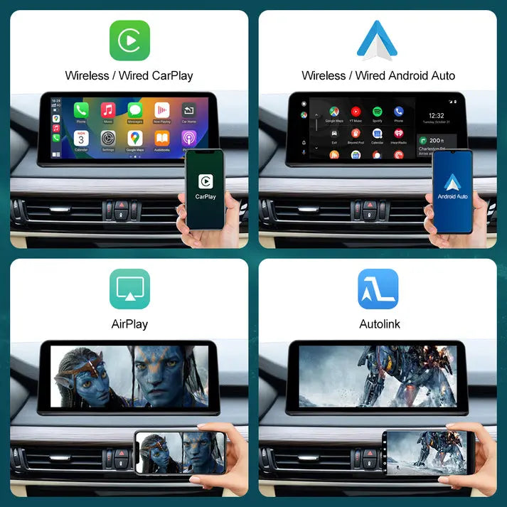 Linux Touch Screen For BMW X5 X6 CCC CIC NBT | Wireless Apple Carplay & Android Auto | Original Style Car Radio Screen Carputech
